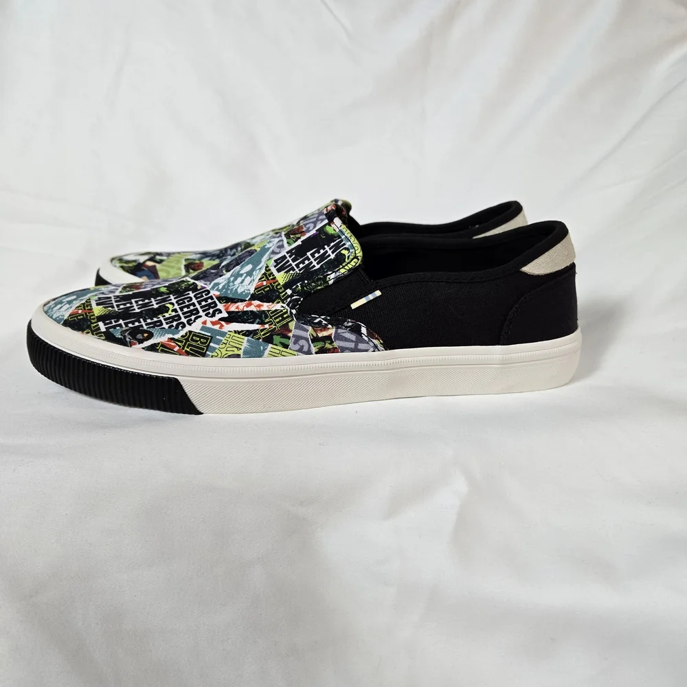 Toms X Marvel Men's Black Avengers Baja Limited Edition Slip-on Shoes 10M NWOT‎